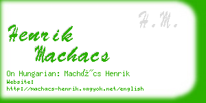 henrik machacs business card